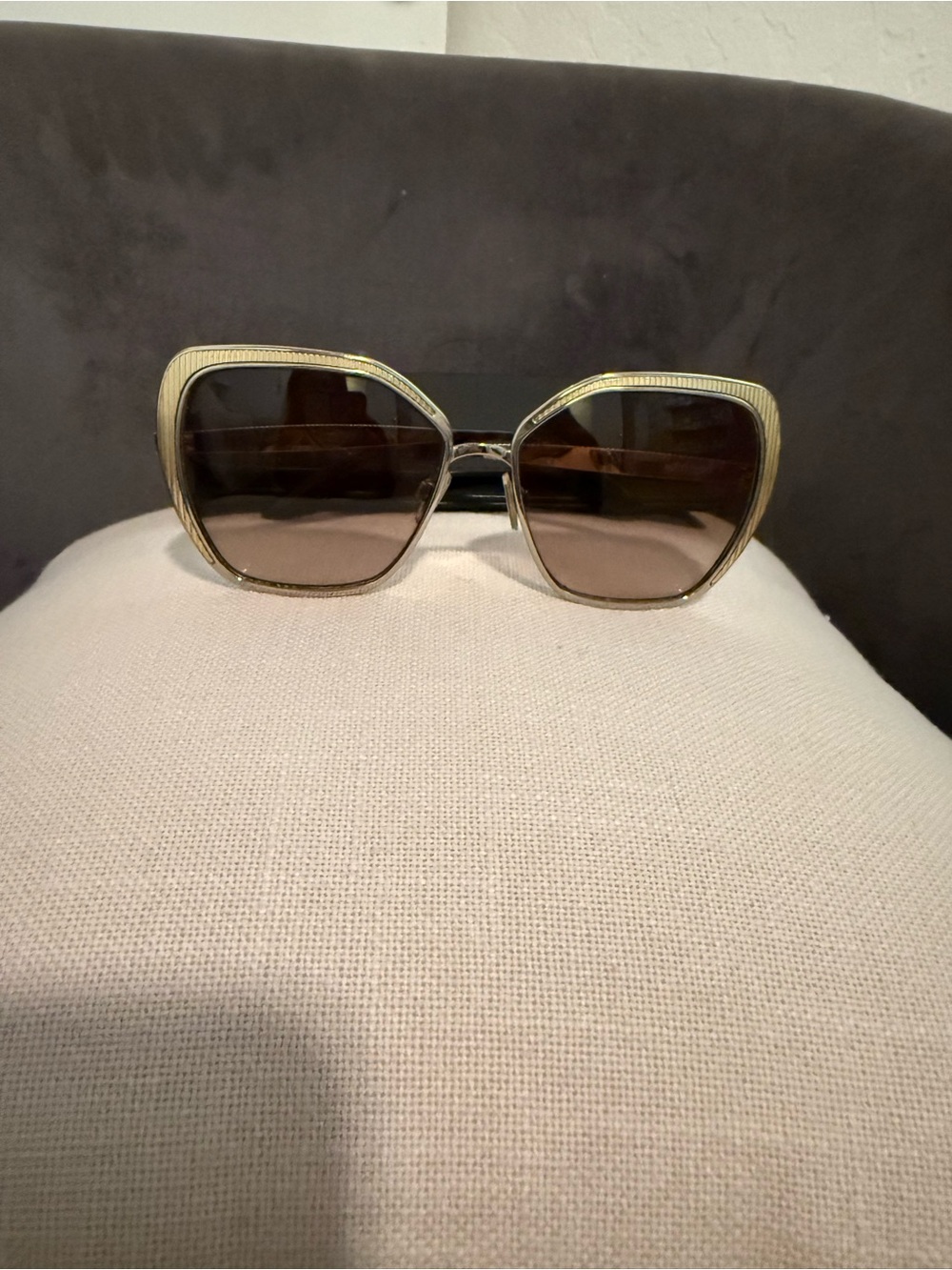 DOLCE & GABANA Gold Frame Brown Lens Women’s Sunglasses